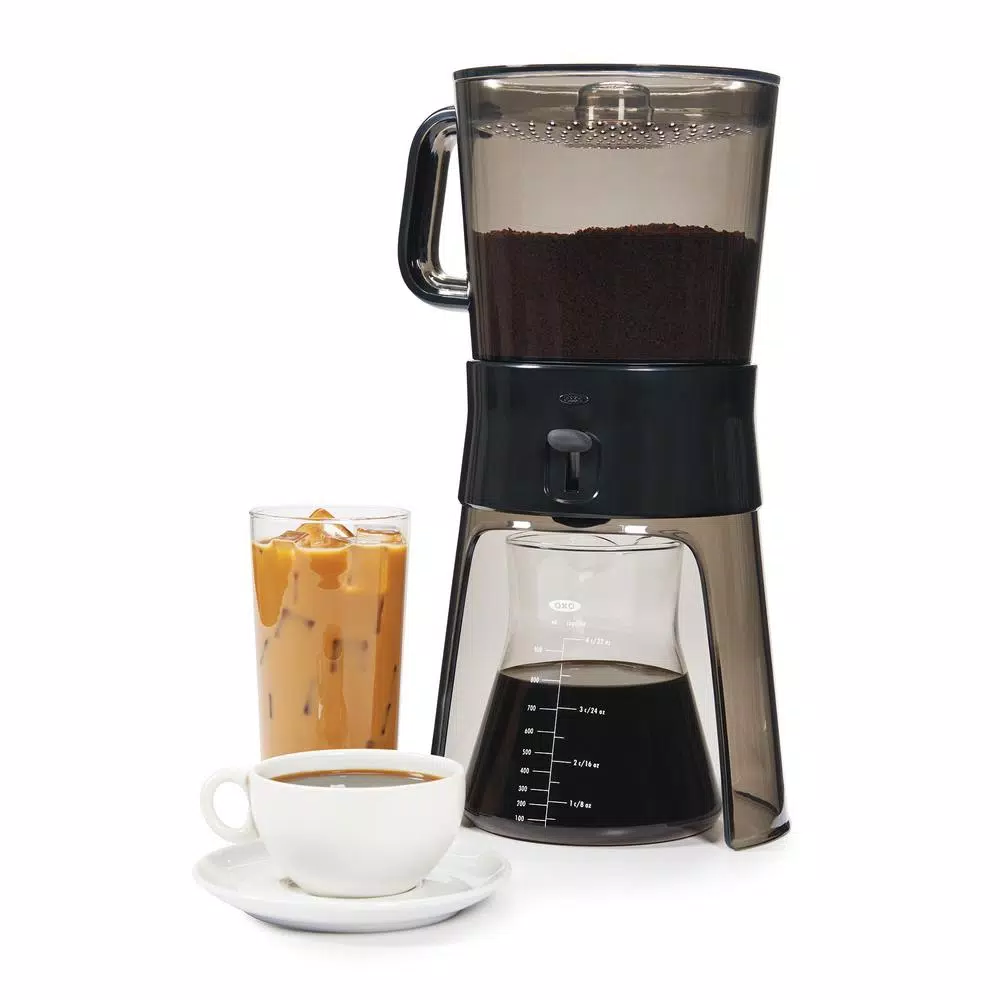 OXO Good Grips 4-Cup Gray Cold Brew Drip Coffee Maker With Filter - Image 4
