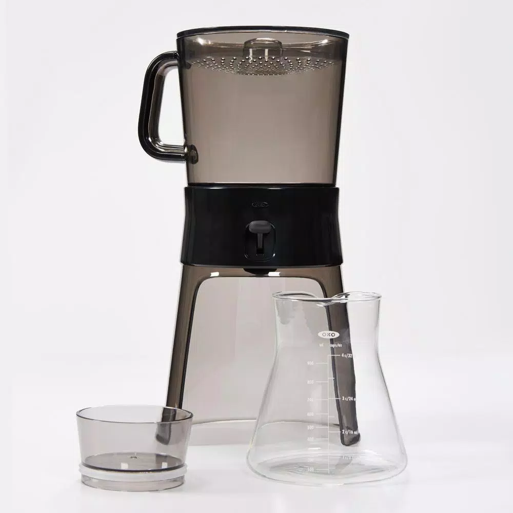 OXO Good Grips 4-Cup Gray Cold Brew Drip Coffee Maker With Filter - Image 2