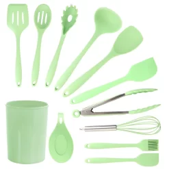 MegaChef Mint Green Silicone Cooking Utensils, (Set Of 12)