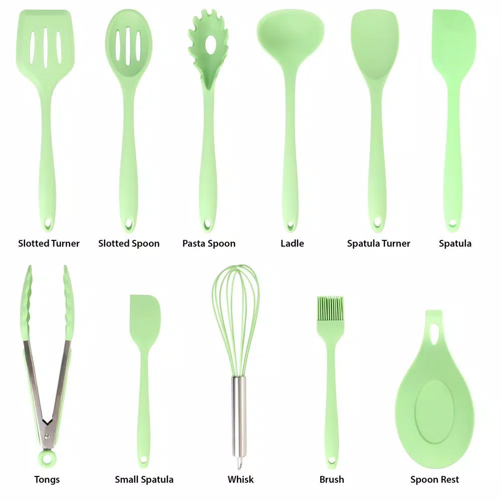 MegaChef Mint Green Silicone Cooking Utensils, (Set Of 12) - Image 7