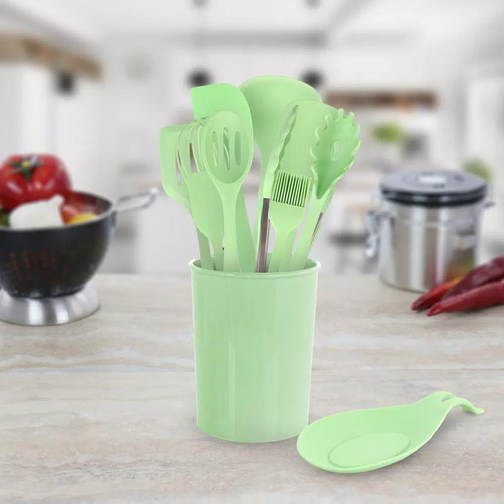 MegaChef Mint Green Silicone Cooking Utensils, (Set Of 12) - Image 6