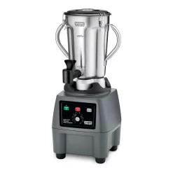 Waring Commercial CB15 128 Oz. 10-Speed Stainless Steel Blender Silver With 3.75 HP And Electronic Touchpad Controls With Spigot