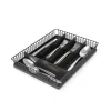 Spectrum 2 In. H X 10 In. L X 13.5 In. W Vintage 5-Divider Industrial Gray Steel Silverware Tray