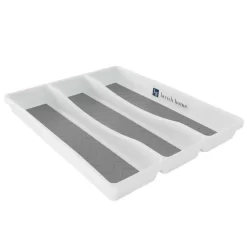 Lavish Home White Durable Plastic Drawer Organizer With 3-Sections