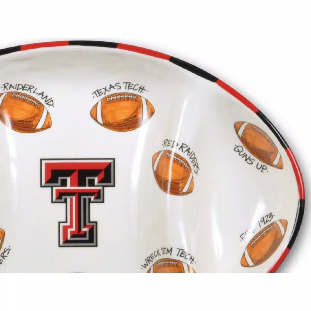 Magnolia Lane Texas Tech Ceramic Football Tailgating Platter - Image 2