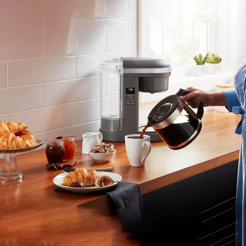 KitchenAid 12-Cup Matte Grey Drip Coffee Maker With Spiral Showerhead - Image 4
