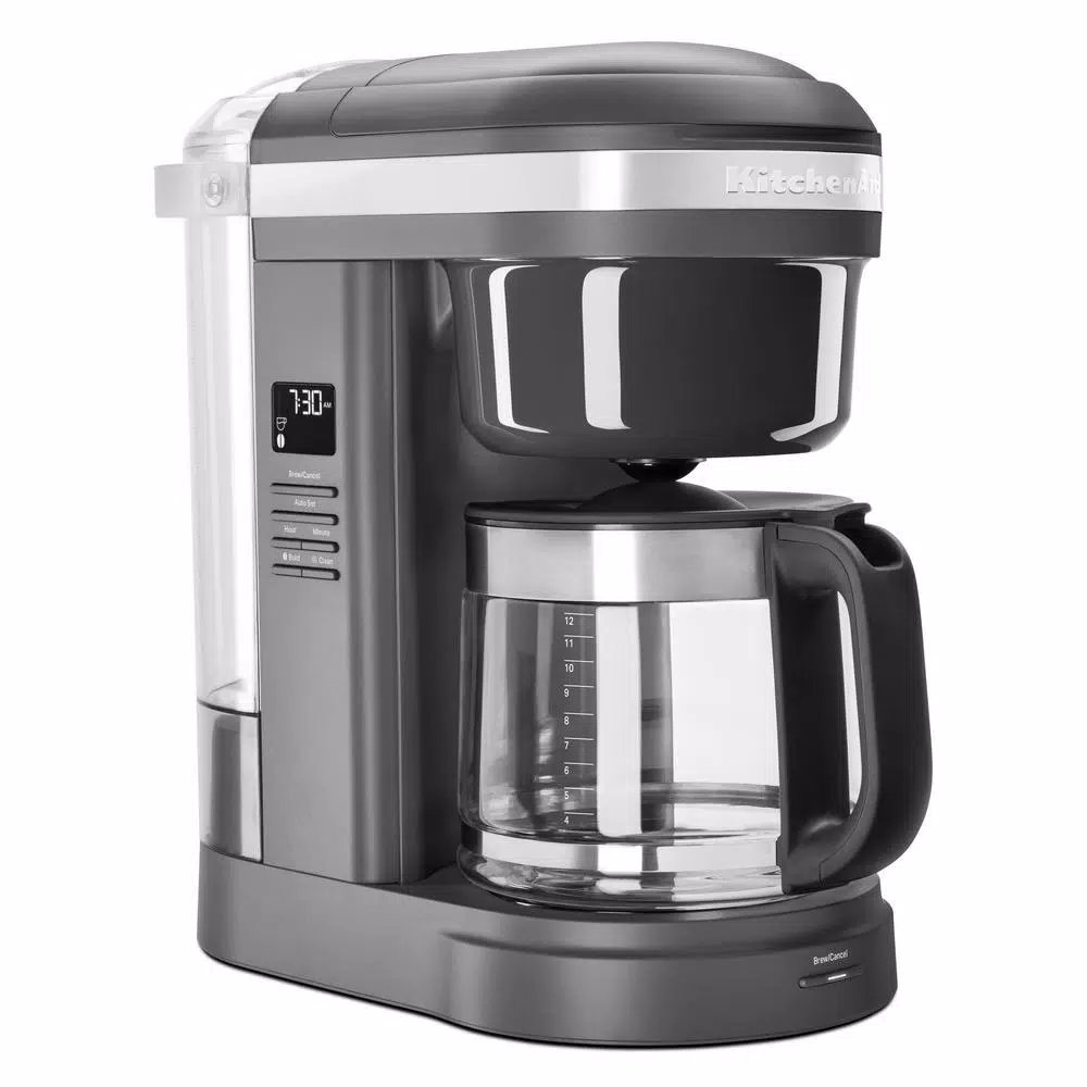 KitchenAid 12-Cup Matte Grey Drip Coffee Maker With Spiral Showerhead