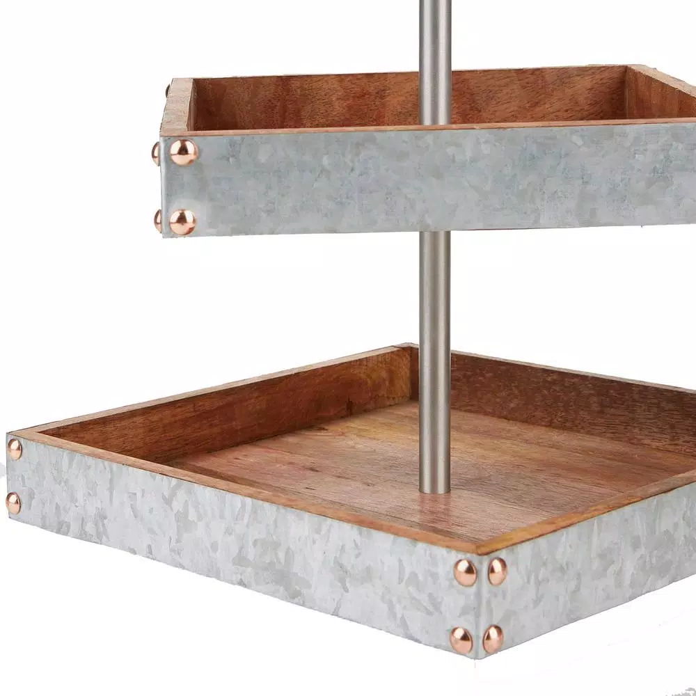 Mind Reader 3-Tier Silver Cake Stand For Party Pastry Display Cupcake Stand Holder With Handle - Image 3