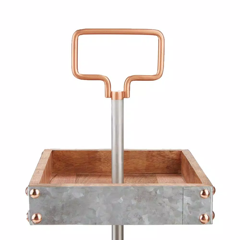 Mind Reader 3-Tier Silver Cake Stand For Party Pastry Display Cupcake Stand Holder With Handle - Image 2