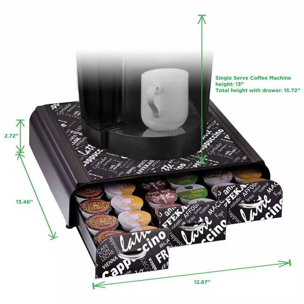 Mind Reader Anchor 36-Capacity Black Coffee Pod Storage Drawer - Image 6