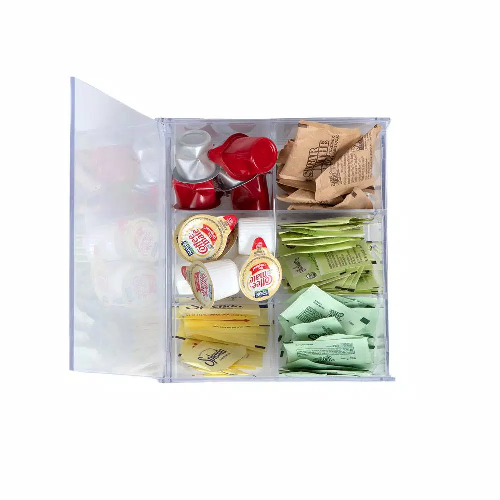 Mind Reader Acrylic Clear With Lid 6-Compartment Pantry Organizer For Kitchen Tea Bag Storage And Organizer Holder - Image 8