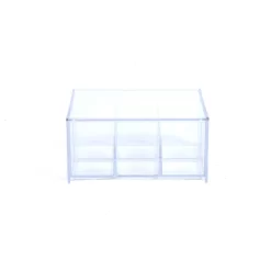 Mind Reader Acrylic Clear With Lid 6-Compartment Pantry Organizer For Kitchen Tea Bag Storage And Organizer Holder