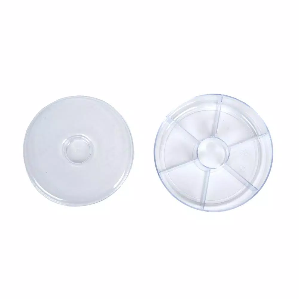 Mind Reader Clear Acrylic Tea Bag Storage And Organizer 6-Compartment Tea Bag Holder With Lid, Round Pantry Organizer For Kitchen - Image 2