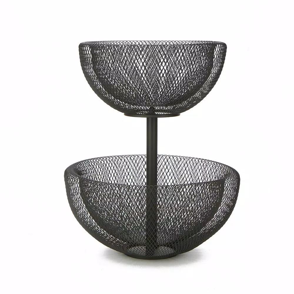 Mind Reader Black 2-Tier Mesh Decorative Fruit Bowl - Image 3