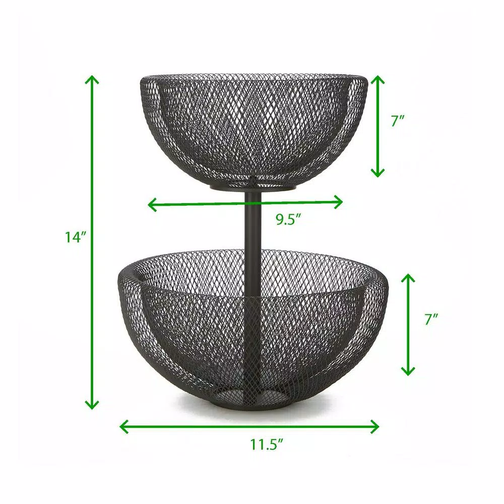 Mind Reader Black 2-Tier Mesh Decorative Fruit Bowl - Image 7