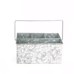 Mind Reader Silver Galvanized Steel Utensils Caddy Serve Ware Holder Basket Kitchen Condiment Organizer