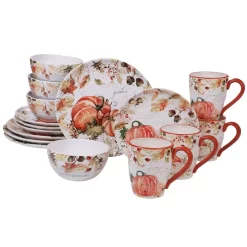 Certified International Harvest Splash 16-Piece Country/Cottage Multi-Colored Earthenware Dinnerware Set (Service For 4)