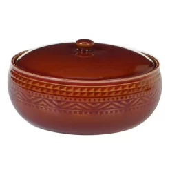 Certified International Multi-Colored 88 Oz. Aztec Rust Bean Pot
