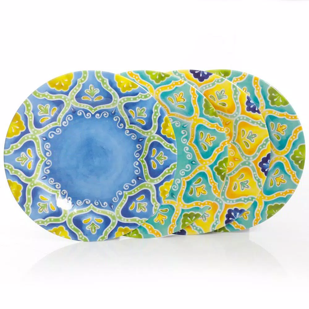 Gibson Home Seaberry 12-Piece Patterned Multi Melamine Outdoor Dinnerware Set (Service For 4) - Image 4