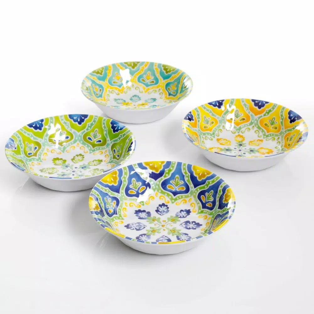 Gibson Home Seaberry 12-Piece Patterned Multi Melamine Outdoor Dinnerware Set (Service For 4) - Image 2