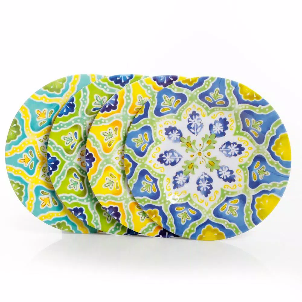 Gibson Home Seaberry 12-Piece Patterned Multi Melamine Outdoor Dinnerware Set (Service For 4) - Image 6