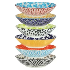 Certified International Chelsea Multicolored Porcelain 9 In. 32 Oz. Dinner Bowls (Set Of 6)