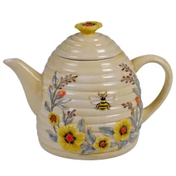Certified International Bee Sweet Beehive 3D 32 Oz. 3-Cup Multicolored Teapot