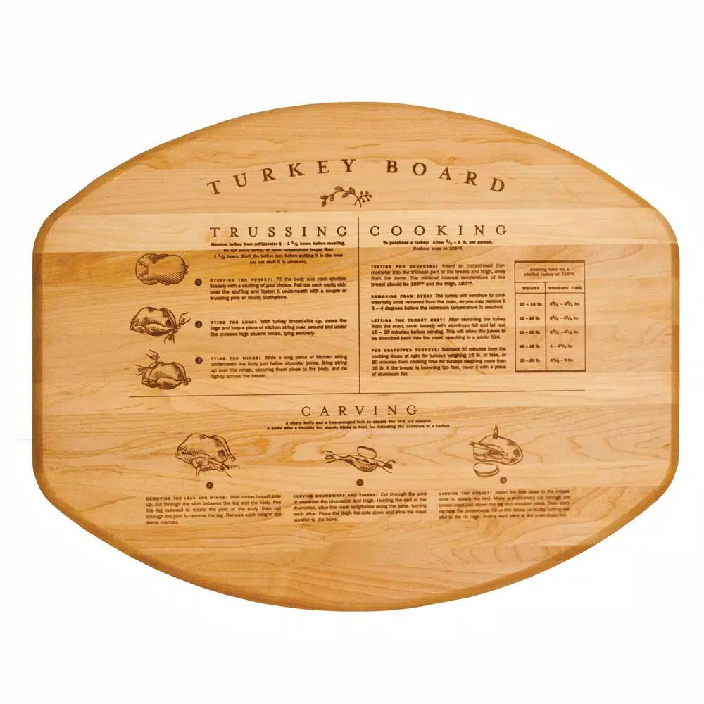 Catskill Craftsmen Branded Hard Wooden Turkey Cutting Board With Wedge - Image 2