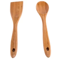 Creative Home Bamboo Natural Utensil Set Consists Each Of Solid Spoon And Turner (Set Of 2 Pieces )