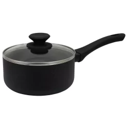 Oster Ashford 2 Qt. Aluminum Nonstick Sauce Pan In Black With Glass Lid