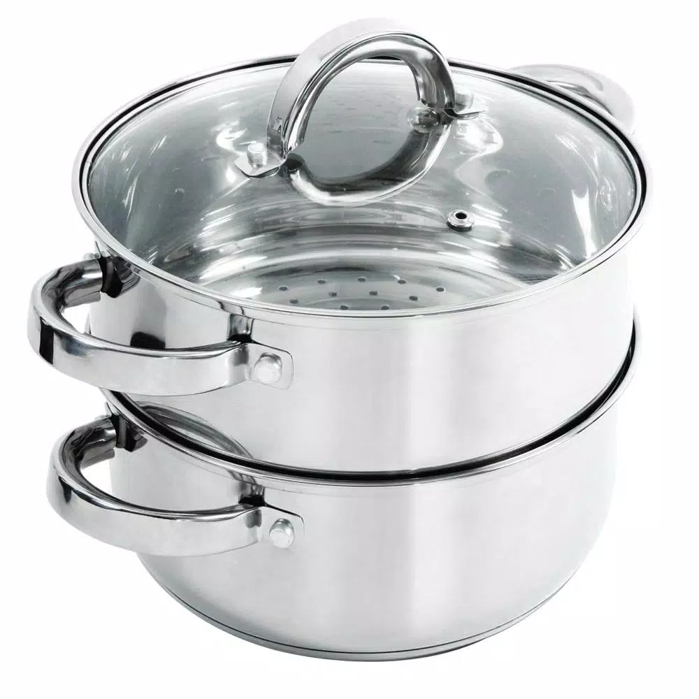 Oster Hali 3 Qt. Stainless Steel Stovetop Steamers With Glass Lid