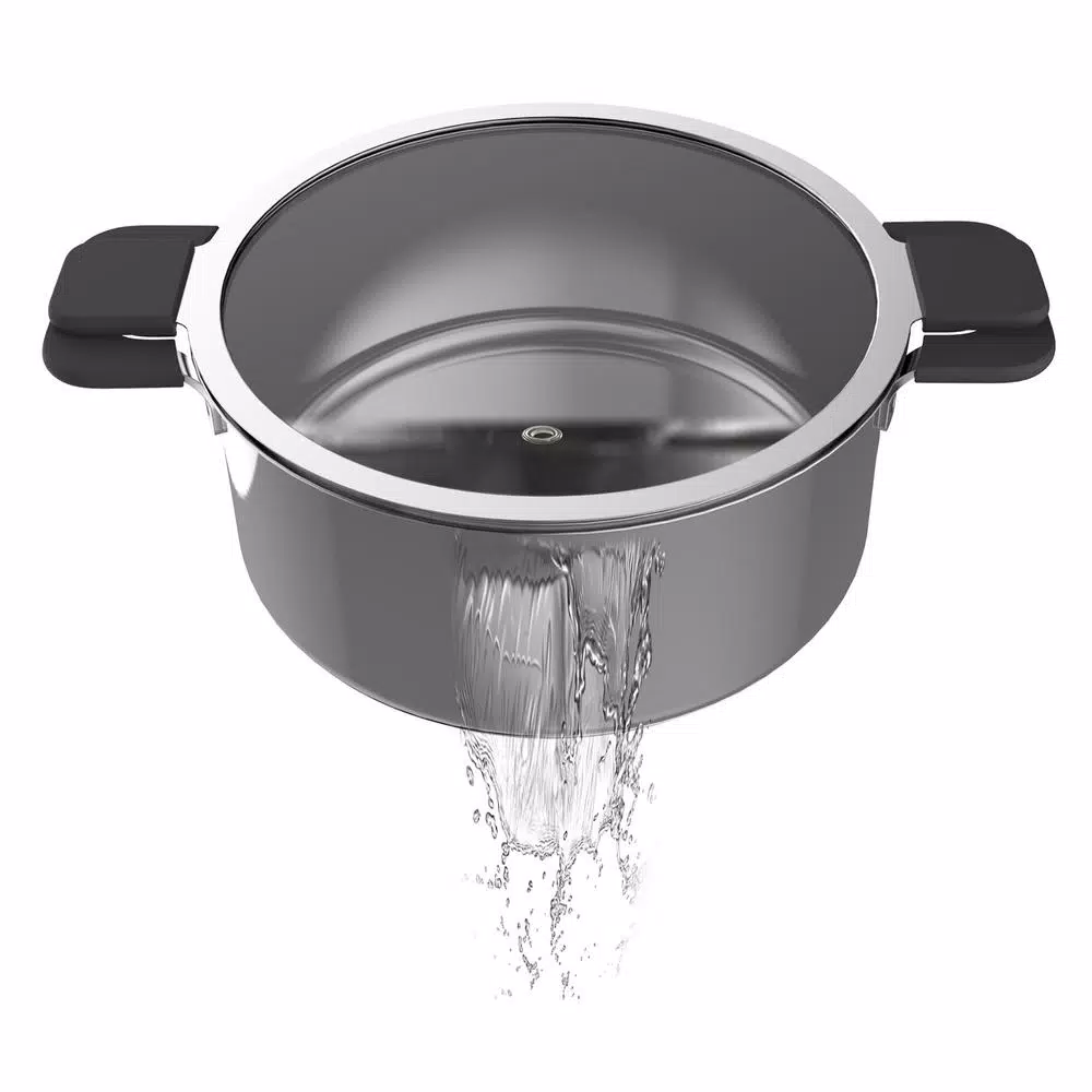 Ozeri 6-Piece Stainless Steel Inductive Pot Set With Straining And Hands-Free Glass Lids - Image 9