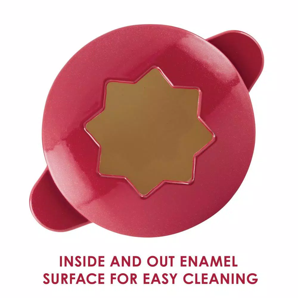 Rachael Ray Cast Iron Red Shimme Fondue Pot Set, 1.5-Quart - Image 4