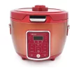 AROMA 20-Cup Red Rice Cooker With Glass Lid