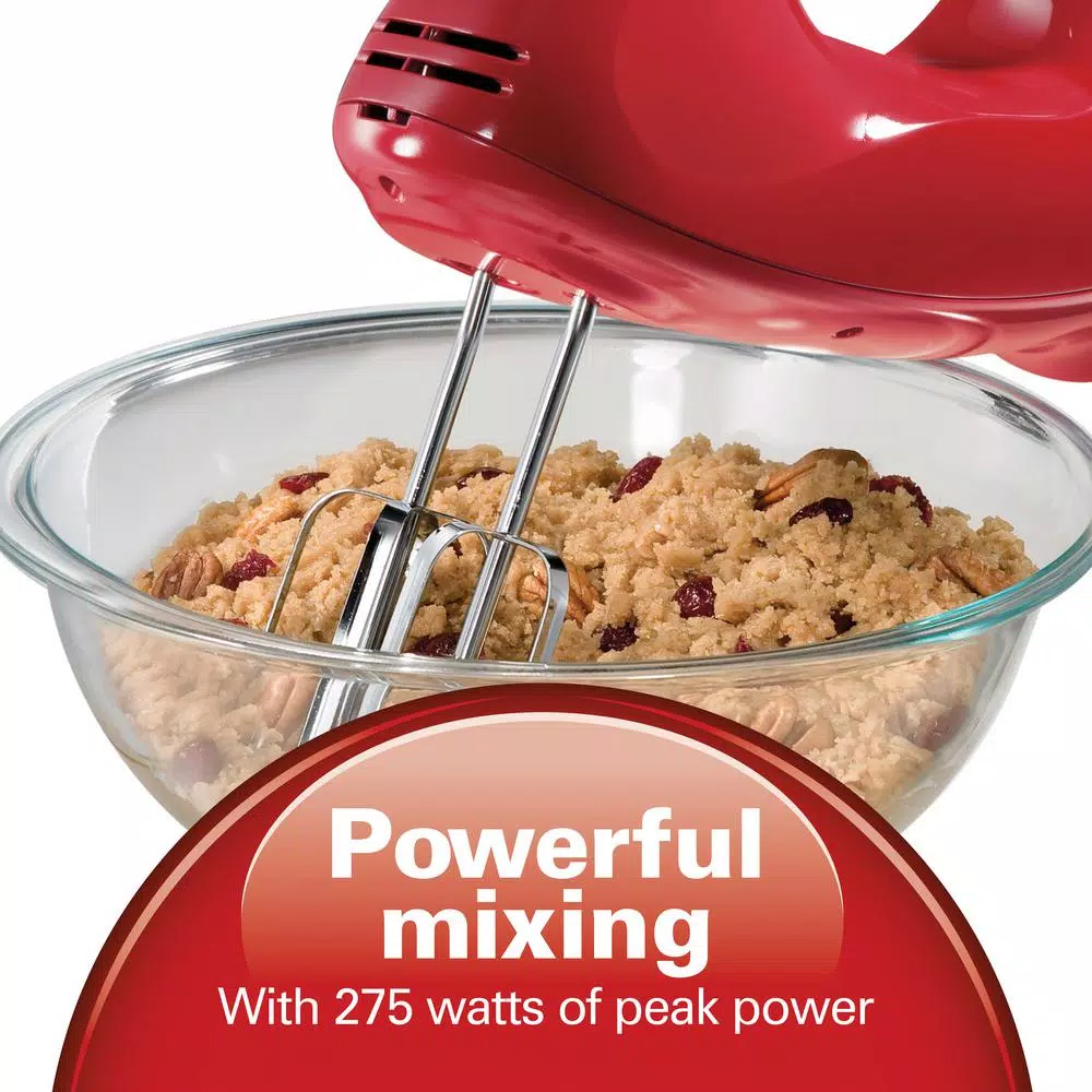 Hamilton Beach Ensemble 6-Speed Red Hand Mixer With Snap-On Case - Image 7
