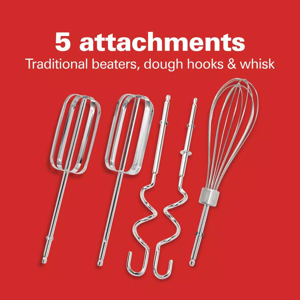 Hamilton Beach Ensemble 6-Speed Red Hand Mixer With Snap-On Case - Image 5