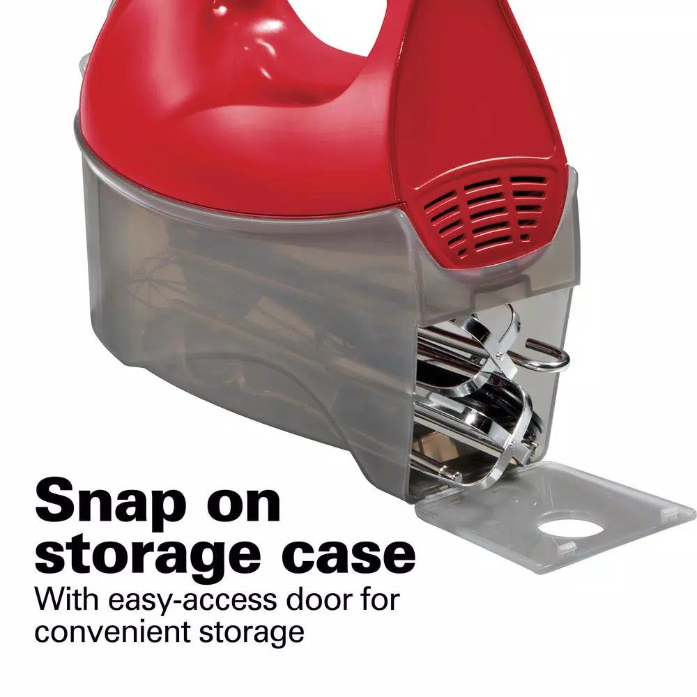 Hamilton Beach Ensemble 6-Speed Red Hand Mixer With Snap-On Case - Image 3