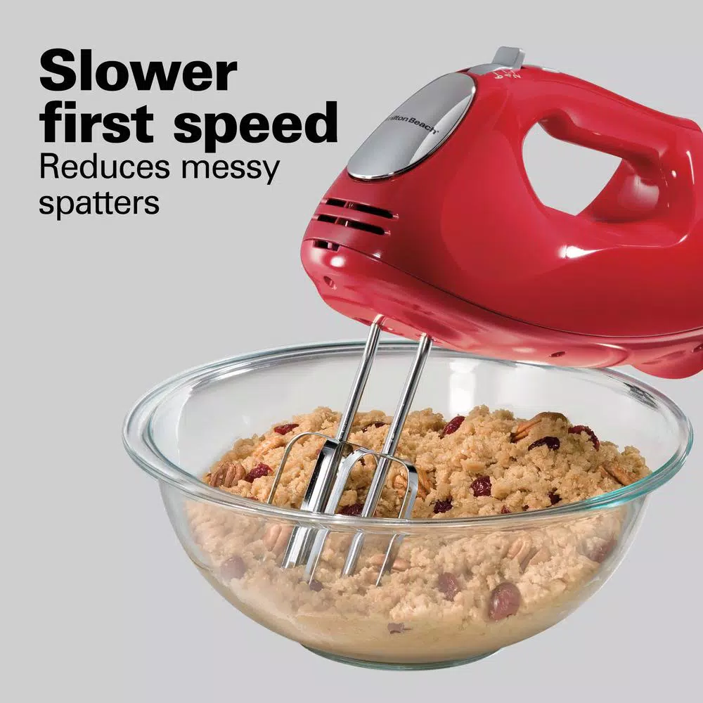 Hamilton Beach Ensemble 6-Speed Red Hand Mixer With Snap-On Case - Image 9
