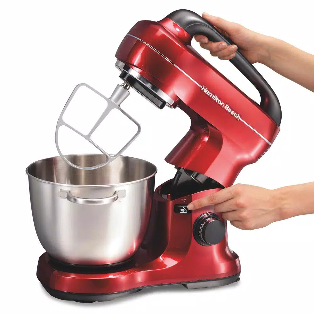 Hamilton Beach 4 Qt. 7-Speed Red Stand Mixer With Tilt Head - Image 4