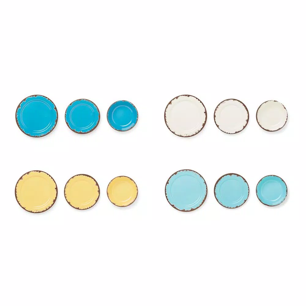 Fox Run 12-Piece Modern Rustic Antique Melamine Outdoor Dinnerware Set (Service For 4) - Image 2