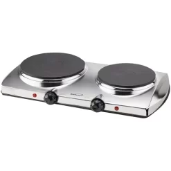 Brentwood Appliances 1440W 2-Burner 7.5 In. Silver Electric Hot Plate