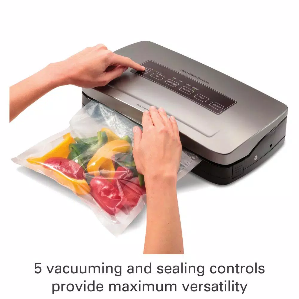 Hamilton Beach Nutrifresh Silver Food Vacuum Sealer With Roll Storage And Bag Cutter - Image 3