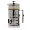Ovente 3-Cup Silver Borosilicate Glass Heat-Resistant Cafetiere French Press Coffee And Tea Maker With Free Measuring Scoop