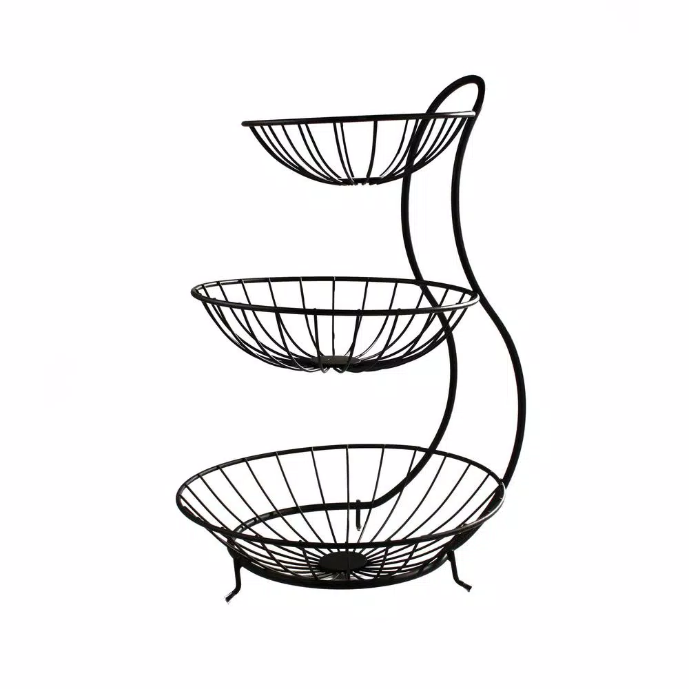 Spectrum Yumi 19 In. X 12.75 In. X 13 In. Steel Arched 3-Tier Server In Black - Image 2