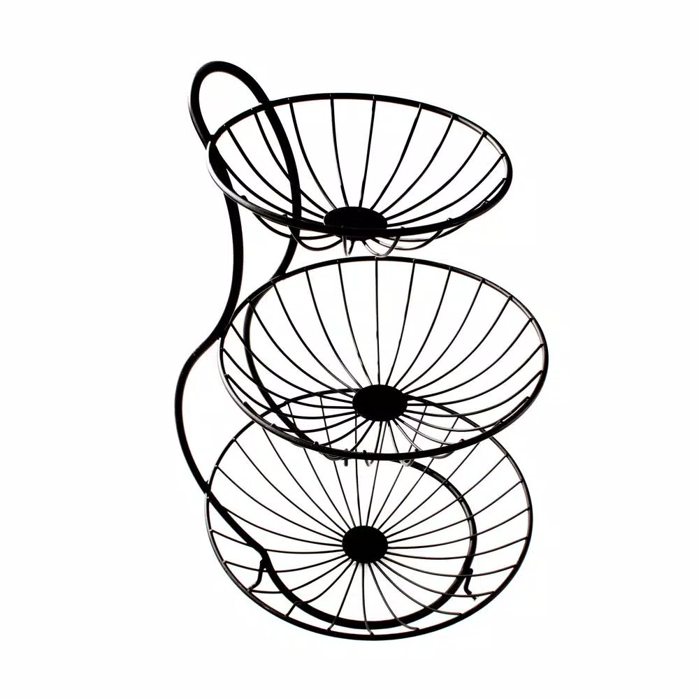 Spectrum Yumi 19 In. X 12.75 In. X 13 In. Steel Arched 3-Tier Server In Black - Image 3