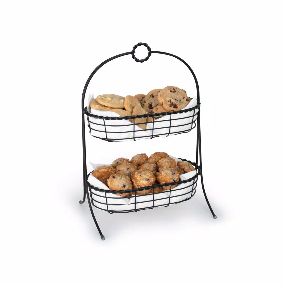 Spectrum Everly Dual Server Baskets, For Fruit, Produce, Bread, K-Cups, Snacks & More, Black - Image 10
