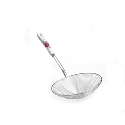ExcelSteel 6.25 In. Stainless Steel Wire Strainer With Ceramic Rose Handle And Hook