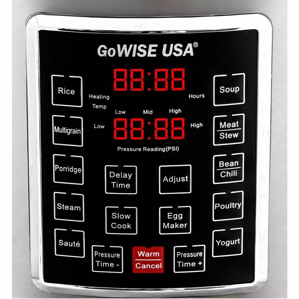GoWISE USA 8 Qt. Stainless Steel Electric Pressure Cooker With Stainless Steel Pot - Image 4
