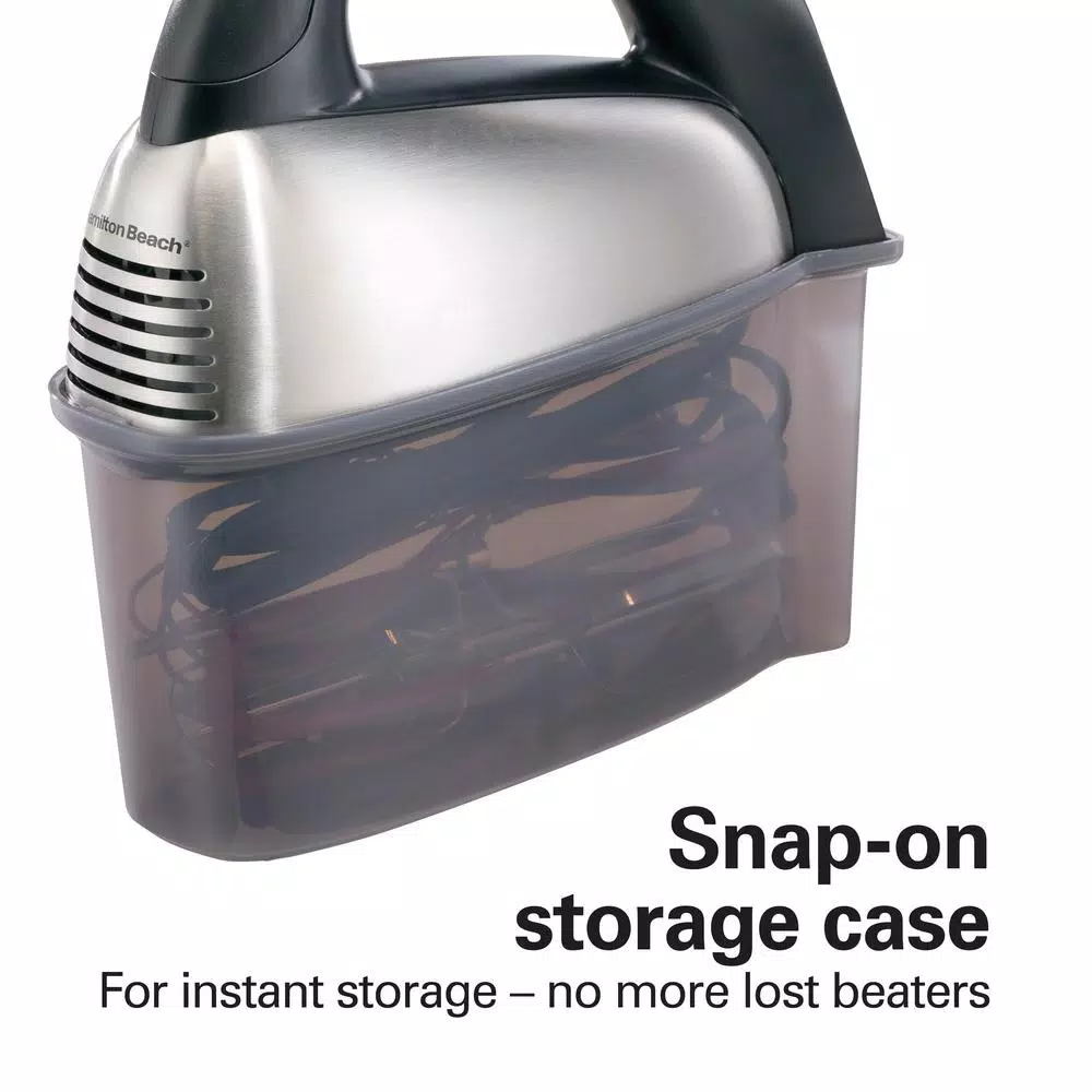 Hamilton Beach SoftScrape 6-Speed Stainless Steel Hand Mixer With Snap-On Case - Image 2