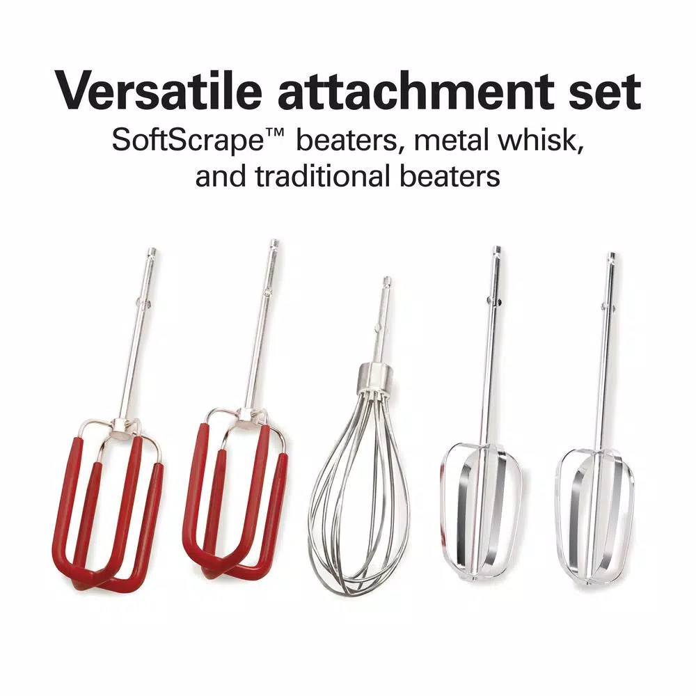 Hamilton Beach SoftScrape 6-Speed Stainless Steel Hand Mixer With Snap-On Case - Image 6